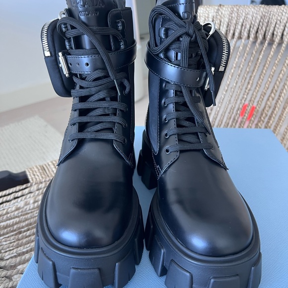 Prada monolith combat boots 36.5 NEW IN BOX - Picture 6 of 12